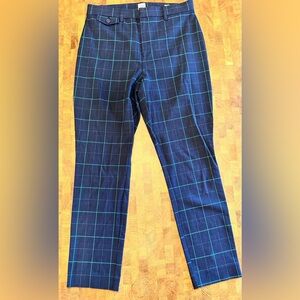 GAP Women’s Navy Plaid High Rise Skinny Ankle Pants- Size 10